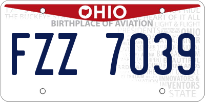 OH license plate FZZ7039