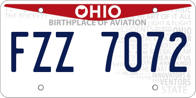 OH license plate FZZ7072