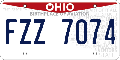 OH license plate FZZ7074