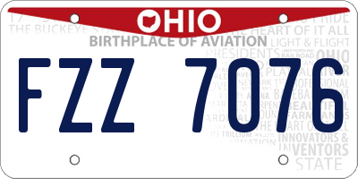 OH license plate FZZ7076