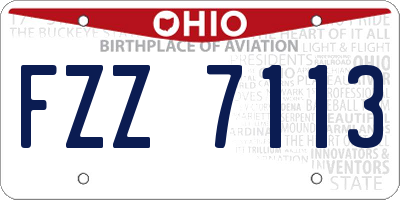 OH license plate FZZ7113