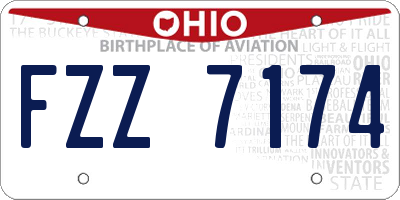 OH license plate FZZ7174