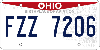 OH license plate FZZ7206