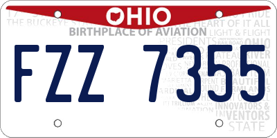 OH license plate FZZ7355