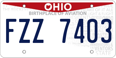 OH license plate FZZ7403