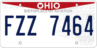 OH license plate FZZ7464
