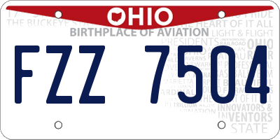 OH license plate FZZ7504