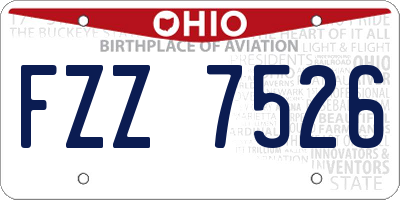 OH license plate FZZ7526