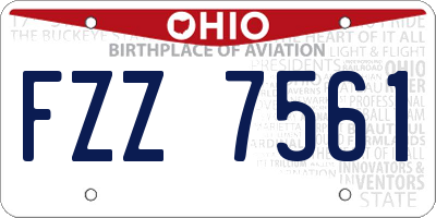 OH license plate FZZ7561