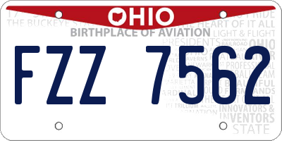 OH license plate FZZ7562