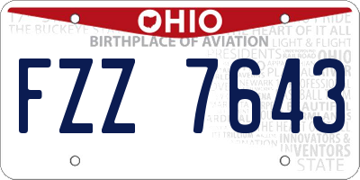 OH license plate FZZ7643