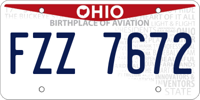 OH license plate FZZ7672