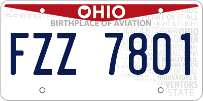 OH license plate FZZ7801
