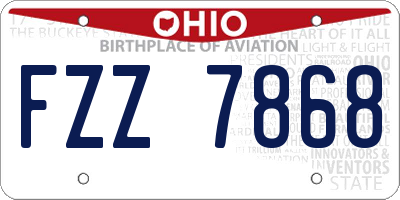 OH license plate FZZ7868