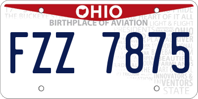 OH license plate FZZ7875