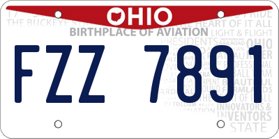 OH license plate FZZ7891