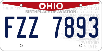 OH license plate FZZ7893