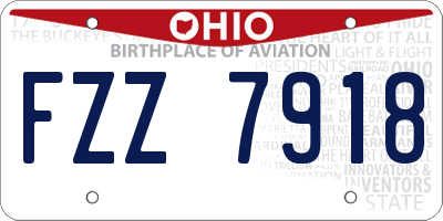 OH license plate FZZ7918