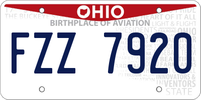OH license plate FZZ7920