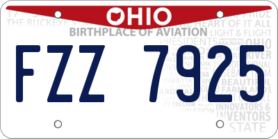 OH license plate FZZ7925