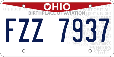 OH license plate FZZ7937