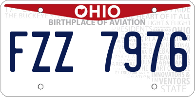 OH license plate FZZ7976