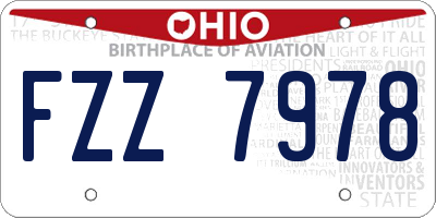 OH license plate FZZ7978