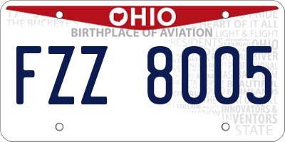 OH license plate FZZ8005