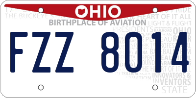 OH license plate FZZ8014