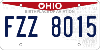 OH license plate FZZ8015
