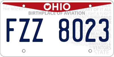 OH license plate FZZ8023