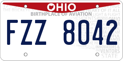 OH license plate FZZ8042
