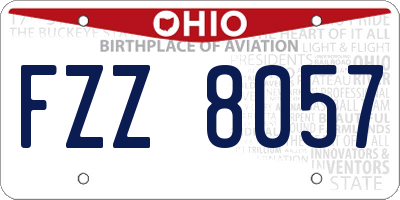 OH license plate FZZ8057