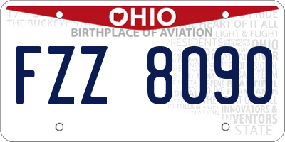 OH license plate FZZ8090