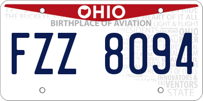 OH license plate FZZ8094
