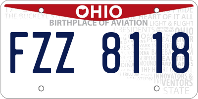 OH license plate FZZ8118