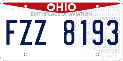 OH license plate FZZ8193