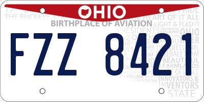 OH license plate FZZ8421