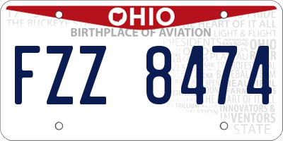 OH license plate FZZ8474