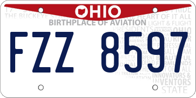 OH license plate FZZ8597