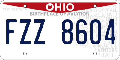 OH license plate FZZ8604
