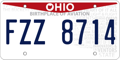 OH license plate FZZ8714
