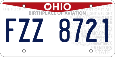 OH license plate FZZ8721