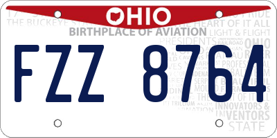 OH license plate FZZ8764