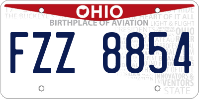 OH license plate FZZ8854