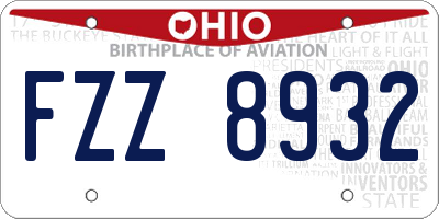 OH license plate FZZ8932