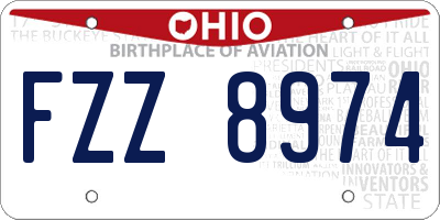OH license plate FZZ8974