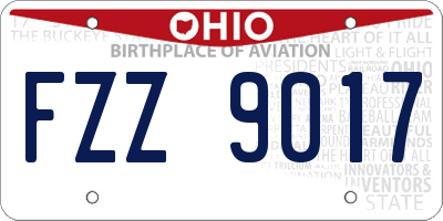 OH license plate FZZ9017