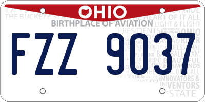 OH license plate FZZ9037