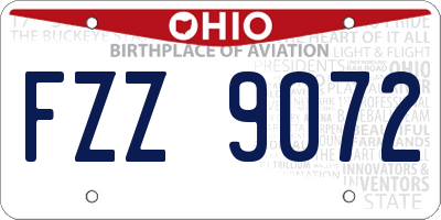 OH license plate FZZ9072